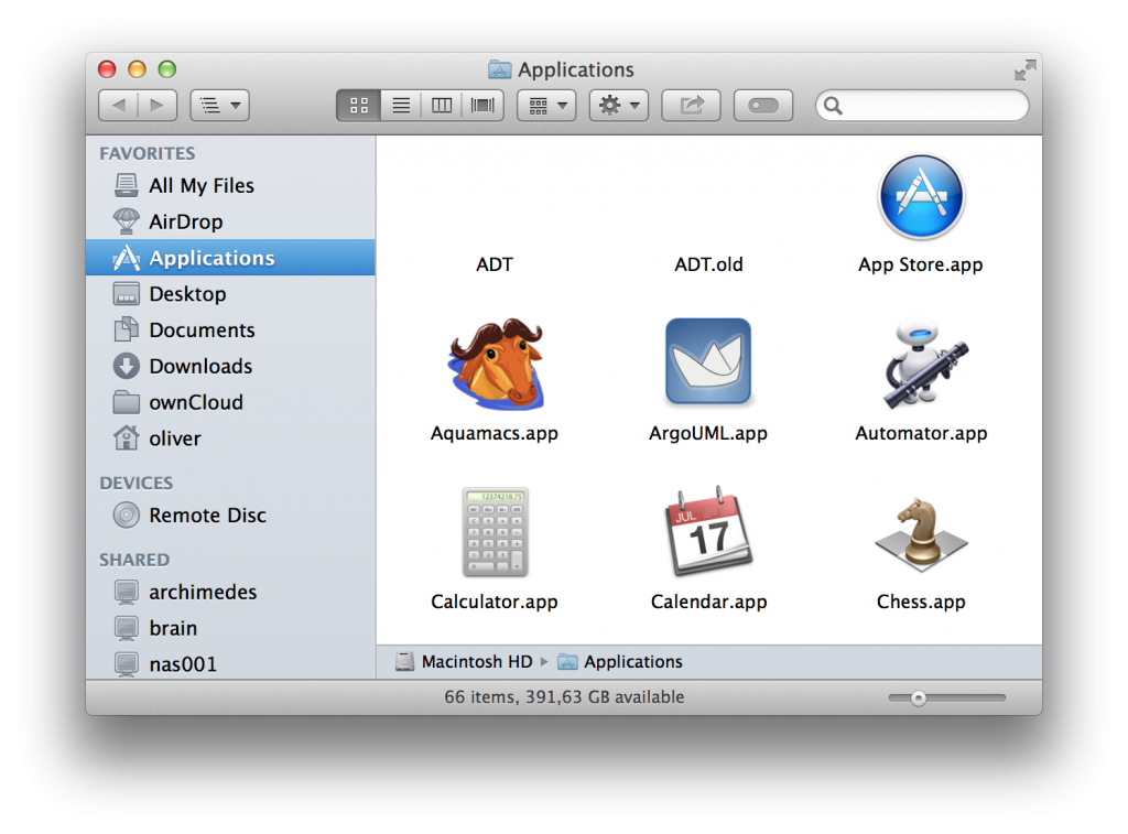 Figure 1: Lost icons in Finder on OS X.